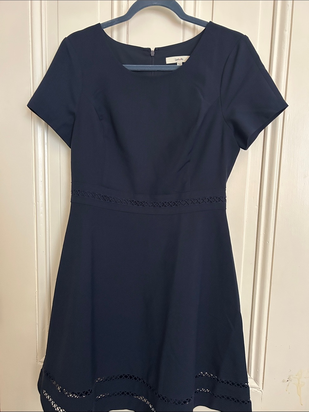 Lark & Ro Navy Short Sleeve A-Line Dress